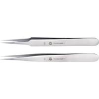 TOOLCRAFT TO-5861034 Pincetset 2-delig Spits, superfijn 120 mm - thumbnail
