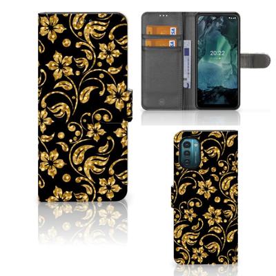 Nokia G11 | G21 Hoesje Gouden Bloemen Nokia G11 | G21 Hoesje Gouden Bloemen