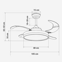 Plafondventilator Universal Blue Zwart - thumbnail