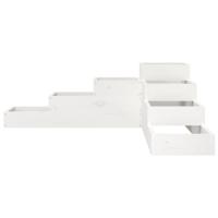 Plantenbak 4-laags 106x104,5x36 cm massief grenenhout wit - thumbnail
