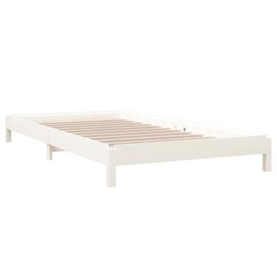 Bed stapelbaar 100x200 cm massief grenenhout wit Bed stapelbaar 100x200 cm massief grenenhout wit