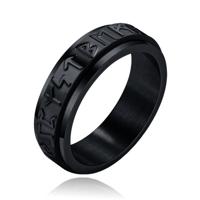 Mendes Viking Script Ring - Edelstaal Zwart-21.5mm - thumbnail