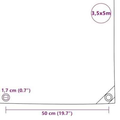 Dekzeil 650 g/m² 3,5x5 m blauw