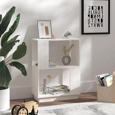 Boekenkast/kamerscherm 51x25x70 cm massief grenenhout wit