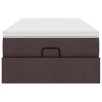 Ottoman bed met matras 90x200cm stof donkerbruin - thumbnail