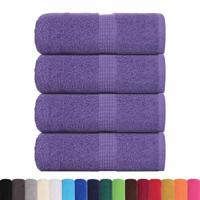 VidaXL Gastendoekjes 4 st 30x50 cm 360 g/m² 100% katoen paars - thumbnail