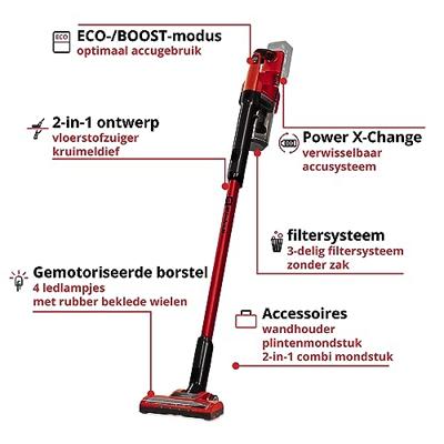 Einhell Power X-Change TE-SV 18 Li-Solo 2347180 Stofzuiger Zonder accu, Zonder lader, Zakloos Einhell Power X-Change TE-SV 18 Li-Solo 2347180 Stofzuiger Zonder accu, Zonder lader, Zakloos