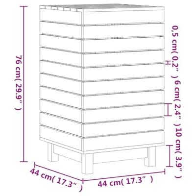 VidaXL Wasmand 44x44x76 cm massief grenenhout