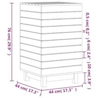Wasmand 44x44x76 cm massief grenenhout wit - thumbnail