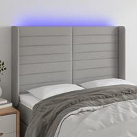 Hoofdbord LED 147x16x118/128 cm stof lichtgrijs - thumbnail