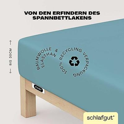 Schlafgut Schlafgut EASY Jersey Elasthan Hoeslaken M - 120x200 - 130x220 467 Petrol Mid - thumbnail