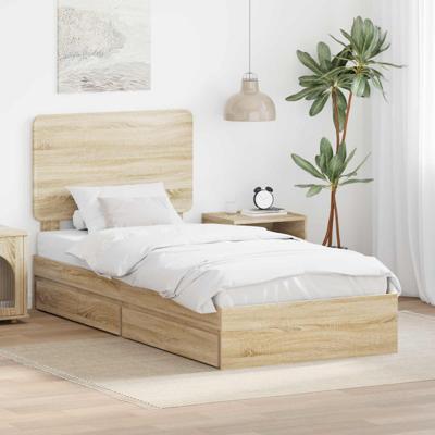 Bedframe met lade Sonoma Eiken 100 x 200 cm Bewerkt hout