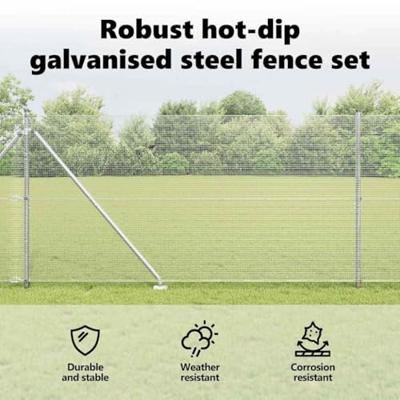 VidaXL Afrasteringspaal zilver 10 x 1,4 m (12 x 12 mm gaas) staal