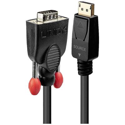 Lindy 41943 Displayport VGA Zwart kabeladapter/verloopstukje Lindy 41943 Displayport VGA Zwart kabeladapter/verloopstukje