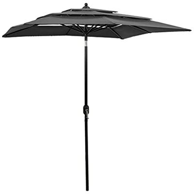 VidaXL Parasol 3-laags met aluminium paal 2x2 m antracietkleurig