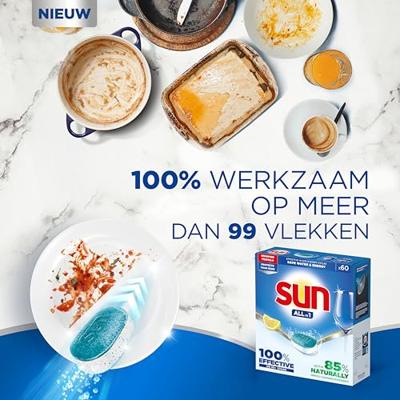 Sun Allin 1 Vaatwastabletten Citroen 60 tabletten bij Jumbo