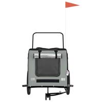 VidaXL Hondenfietstrailer oxford stof en ijzer zwart en grijs - thumbnail