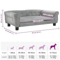 VidaXL Hondenmand 95x55x30 cm fluweel lichtgrijs - thumbnail