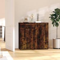 Dressoir 80x36x75 cm bewerkt hout gerookt eikenkleurig - thumbnail