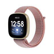 Fitbit Versa 3 & Sense 1 - Sport loop nylon bandje - Oudroze