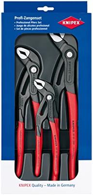 Knipex Cobra Waterpomptangenset Werkplaats 3-delig Instelling met druk op de knop, Zelfklemmend effect, Fijnafstelling