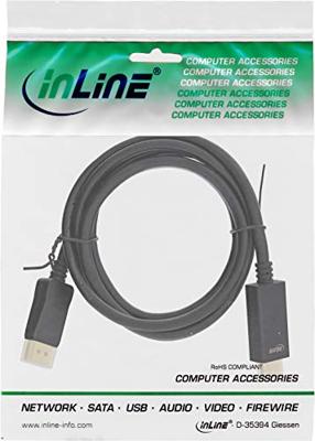 InLine 17183I video kabel adapter 3 m DisplayPort HDMI Type A (Standaard) Zwart InLine 17183I video kabel adapter 3 m DisplayPort HDMI Type A (Standaard) Zwart