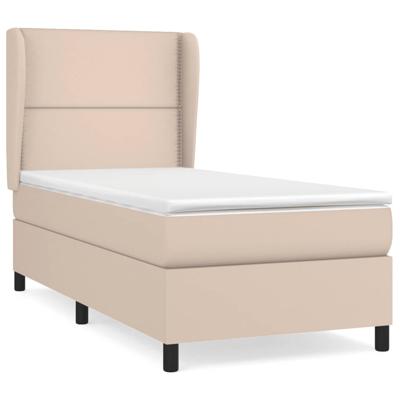 Boxspring met matras kunstleer cappuccinokleurig 180x200 cm - thumbnail