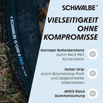 SCHWALBE G-one r pro - tlr - addix race - super race - v-guard - 700x45c - black - thumbnail