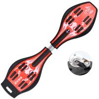 Fashion Vulcan patroon tweewielige skateboard lichtgevende Flash Wheel Vitality Board (rood) - thumbnail