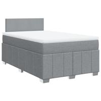 Boxspring met matras stof lichtgrijs 120x190 cm - thumbnail