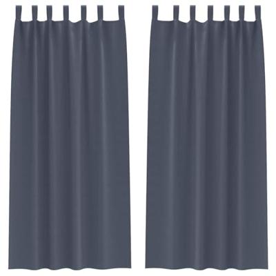 VidaXL Zwart-out gordijnen met ringen 2 pcs antraciet 260 x 140 cm
