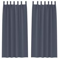 VidaXL Zwart-out gordijnen met ringen 2 pcs antraciet 260 x 140 cm - thumbnail