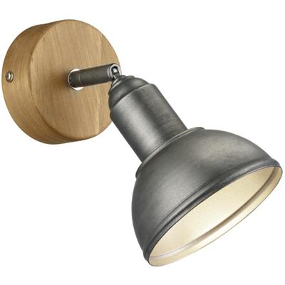 LED Wandspot Antiek Nikkel - E14 Fitting - Aluminium - 1-lichts