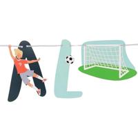 Fantastic Voetbal Happy Birthday Letterslinger (1,5m) - thumbnail