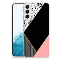 Samsung Galaxy S22 Plus | TPU Hoesje | Zwart Roze Vormen - thumbnail