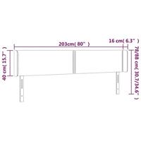 Hoofdbord met randen 203x16x78/88 cm stof donkerbruin - thumbnail