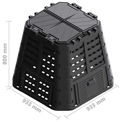 Compostbak 480 L 93,3x93,3x80 cm zwart