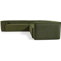 Kave Home 4-zits Hoekbank 'Blok' Rib, kleur Donkergroen - thumbnail