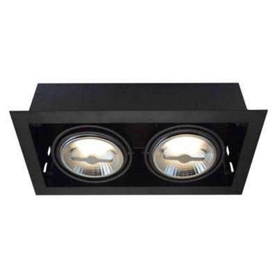 LED Inbouw Spot Armatuur - 2x AR111 Zwart | Trimless | Tronix | Spotjes in plafond | Inbouwspots | Spotjes woonkamer | Led spots | Tronix | Spotjes in