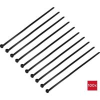 TRU COMPONENTS TC-12814188 Kabelbinder 200 mm 4.8 mm Zwart Met metalen tong, UV-bestendig 100 stuk(s) - thumbnail