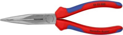 Knipex Vlakrondbektang | lengte 200 mm | recht VDE met bevestigingsoog | meercomponenten mantels | 1 stuk - 26 16 200 T 26 16 200 T - thumbnail