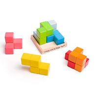 Bigjigs houten lock-a-cube kubuspuzzel - thumbnail