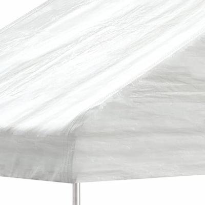 Prieel met dak 13,38x2,28x2,69 m polyetheen wit
