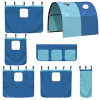 Kinderhoogslaper met tunnel 80x200 cm massief grenenhout blauw - thumbnail