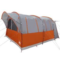 Autotent 4-persoons waterdicht grijs en oranje - thumbnail