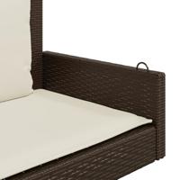 Schommelbank met kussens 119x56x48 cm poly rattan bruin - thumbnail