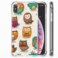 Apple iPhone Xs Max Case Anti-shock Vrolijke Uilen - thumbnail