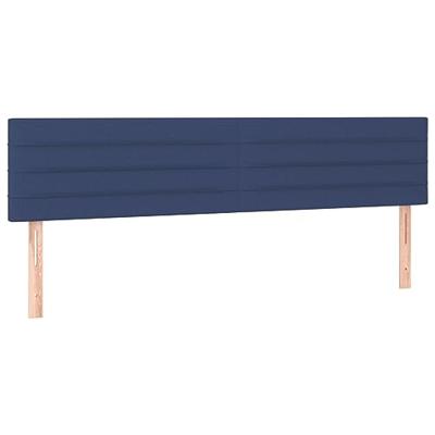 Hoofdbord LED 200x5x78/88 cm stof blauw