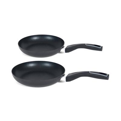 Koekenpannen set 2 stuks aluminium pannen 18 cm en 24 cm - Koekenpannen