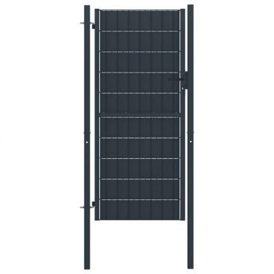 VidaXL Hekpoort pvc en staal 100x164 cm antraciet VidaXL Hekpoort pvc en staal 100x164 cm antraciet